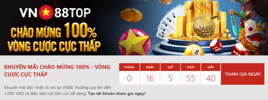 Ưu đãi tháng 3 – Đăng ký Vn88 nhận ngay 1tr tham gia Casino trực tuyến