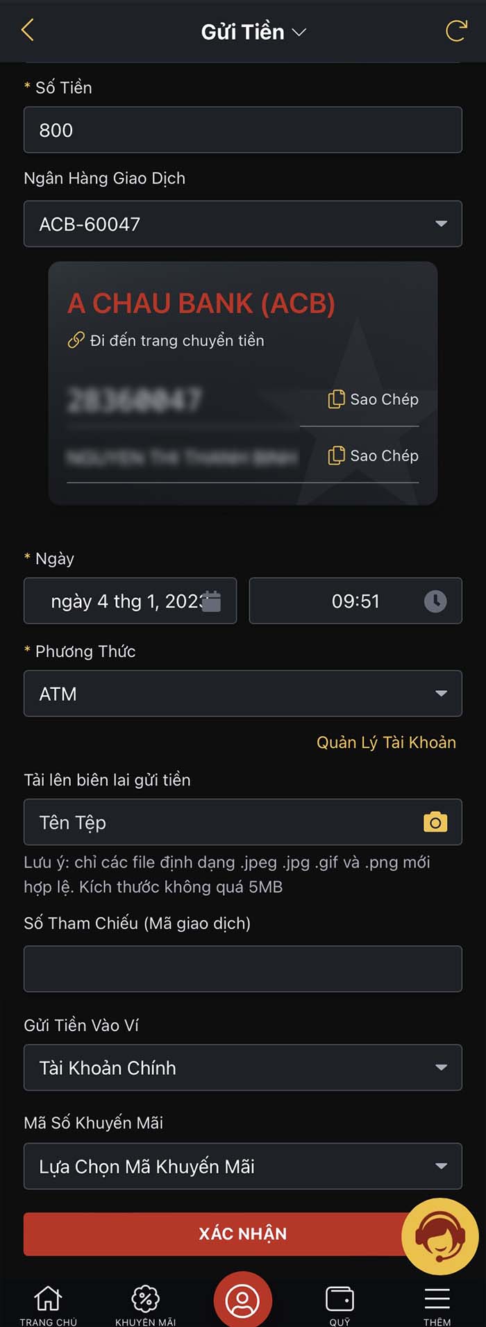 Lưu ý khi nạp tiền vào Vn88